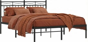 Czarne metalowe łóżko małżeńskie 180x200 cm B7-E42