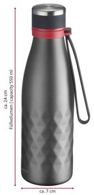 Szara silikonowo-nierdzewna butelka podróżna 550 ml Viva – Westmark