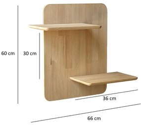 Wielopoziomowa półka z litego drewna dębowego 66 cm Matilda – Kalune Design