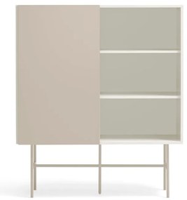 Beżowo-kremowa wysoka komoda z drzwiami przesuwnymi 120x140 cm Nube – Teulat