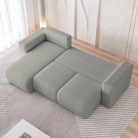 Masseno Narożnik RINOVA z funkcją spania i pojemnikiem na pościel Narozniki L, Rozkładana sofa - Jasnoszary, QUELLE 83