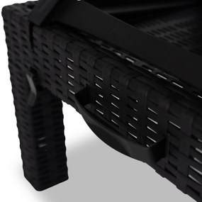 Fotel Ogrodowy Leżak LUIZJANA Technorattan Czarny/Szary