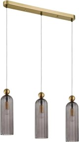 Żyrandol na przewodzie PIEGA 3xE14/40W/230V mosiądz/przydymiona czerń