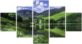 Obraz - Krajobraz z jeziorem (125x70 cm)