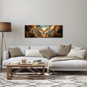 Obraz - Mitologia anielska (z zegarem) (90x30 cm)