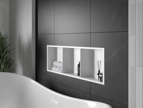 Mexen X-Wall-R półka wnękowa z kołnierzem i półką 90 x 30 cm, biała - 1920903010S