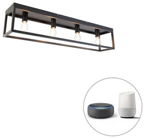 Inteligentna lampa sufitowa czarna 99,5 cm w tym 4 WiFi A60 - CagePrzemysłowy Oswietlenie wewnetrzne