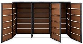 Zabudowa śmietnikowa 240L trzykomorowa, antracyt - orzech