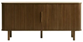 Brązowa niska komoda w dekorze dębu z drzwiami przesuwnymi 76x160 cm Cavo – Unique Furniture