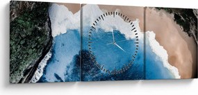 Obraz plaży Nusa Penida, Indonezja (z zegarem) (90x30 cm)