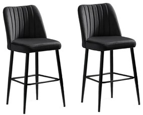 Zestaw krzeseł barowych Vento Black and Black, 2 szt., 2 szt.