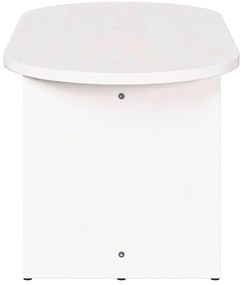 Biały sosnowy stolik kawowy owalny P8-G68