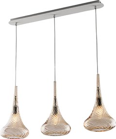 Tory kolejowe Nemesis Iron z bursztynowym szkłem pyreksowym, 3 światła, dł. 75 x 10, BL280-BIN3-AM