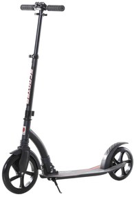 Homcom Hulajnoga Dziecięca Regulowana z Amortyzacją Czarna Aluminiowa | Aosom PL