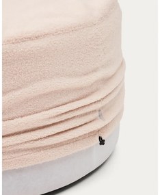 Jasnoróżowy puf z materiału bouclé Kaeli – Kave Home