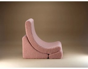 Różowy fotel dziecięcy z materiału bouclé Moon – Wigiwama