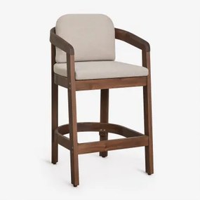 Wysoki Stołek Z Drewna Akacjowego Uleno Ciemny Akacjowy Brąz & ↑65 Cm - Sklum