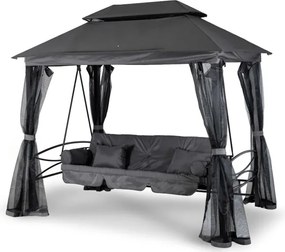 Huśtawka Ogrodowa CARMEN Szara/Czarna Nowoczesna