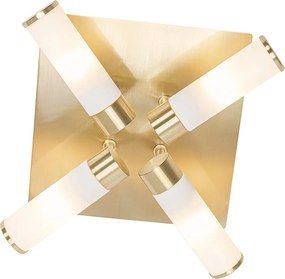 Nowoczesna lampa sufitowa do łazienki mosiądz 4-światła IP44 - Bath