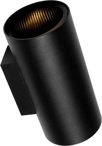 Designerska okrągła lampa ścienna czarna - Sab Honey