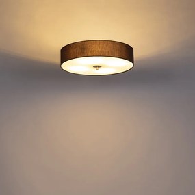 Rustykalna lampa sufitowa brązowa 50 cm - Drum