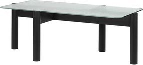 Czarny stolik ze szklanym blatem 55x105 cm Kob – noo.ma