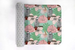 Antypoślizgowy dywanik łazienkowy Antypoślizgowy dywanik łazienkowy Ptaki Papuga Kwiaty