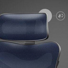 Krzesło biurowe Diablo V-Commander, zgodne z normą BHP, kolor czarno-niebieski