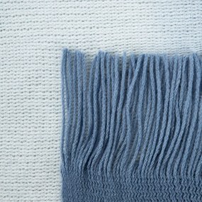 Koc FINNS ombre miękki błękitny z frędzlami 130x170 HOMLA