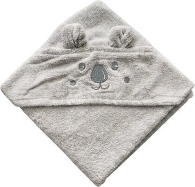 Ręcznik kąpielowy dziecięcy z kapturem KODA 75x75 cm, szary