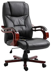 Czarne krzesło biurowe z ekoskóry - Pylios