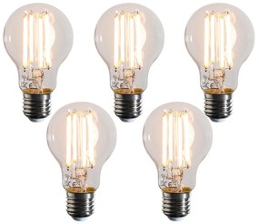 Zestaw 5 inteligentnych żarówek LED E27 ściemnialnych w Kelvinach A60 przezroczystych 7W 806 lm 1800-3000K