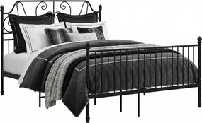 Czarne metalowe łóżko metalowe 160x200 cm Z5-P70