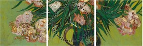 Obraz - Vincent van Gogh, Oleanders, reprodukcje (z zegarem) (90x30 cm)
