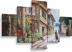 Obraz filipińskiej wioski, Azja (125x70 cm)