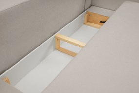 Masseno Sofa AMICO z funkcją spania i pojemnikiem na pościel, Rozkładana sofa - Jasnoszary, SICURO 65