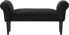 HOMCOM Sypialnia Ławka Ławka Tapicerowana Ławka MDF Pianka Czarna