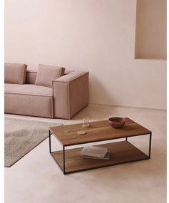 Stolik z blatem w dekorze orzecha w ciemnym naturalnym kolorze 60x110 cm Yoana – Kave Home