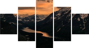 Obraz jeziora między górami (125x70 cm)