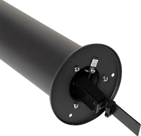 Lampa podłogowa zewnętrzna czarna z kloszem w kolorze dymionym 50 cm - Odense