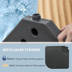 Outsunny płyty obciążnikowe do parasola 104x104x75 cm odporne na warunki atmosferyczne czarne nadające się do wypełnienia | Aosom PL