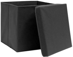 Komplet 4 czarnych do przechowywania pudełek C8-R83