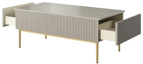 Stolik kawowy Nicole 120 cm - kaszmir / złote nóżki