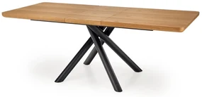 Stół DERRICK 160(200)x90 dąb/czarny rozkładany HALMAR