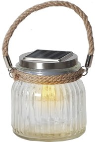 Szklany solarny lampion LED Star Trading Jamjar, wys. 11,5 cm