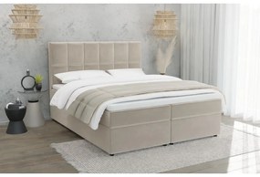 Beżowe łóżko boxspring ze schowkiem 160x200 cm Flip – Ropez