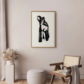 Plakat Bolesne siedzenie 60x90 cm z ramą złotą z marginesem ARTGEIST B