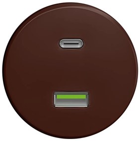 Kliklap - Retro gniazdo USB A+C bez ramki brązowe
