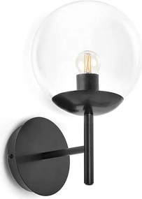 Kinkiet OXY styl klasyczny i ponadczasowy - g?. 20 cm x wys. 32 cm - przezroczysta kula ø20 - wn?trze - E27 40W - IP40 - stal i czer?