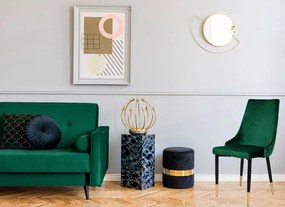 Zielone krzesło glamour z pikowanym tyłem - Ledar